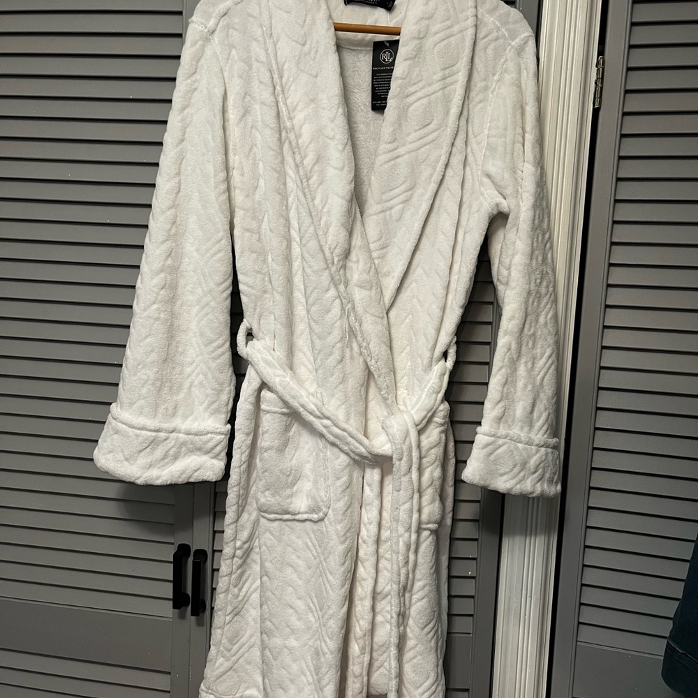 Ralph Lauren White Textured Robe